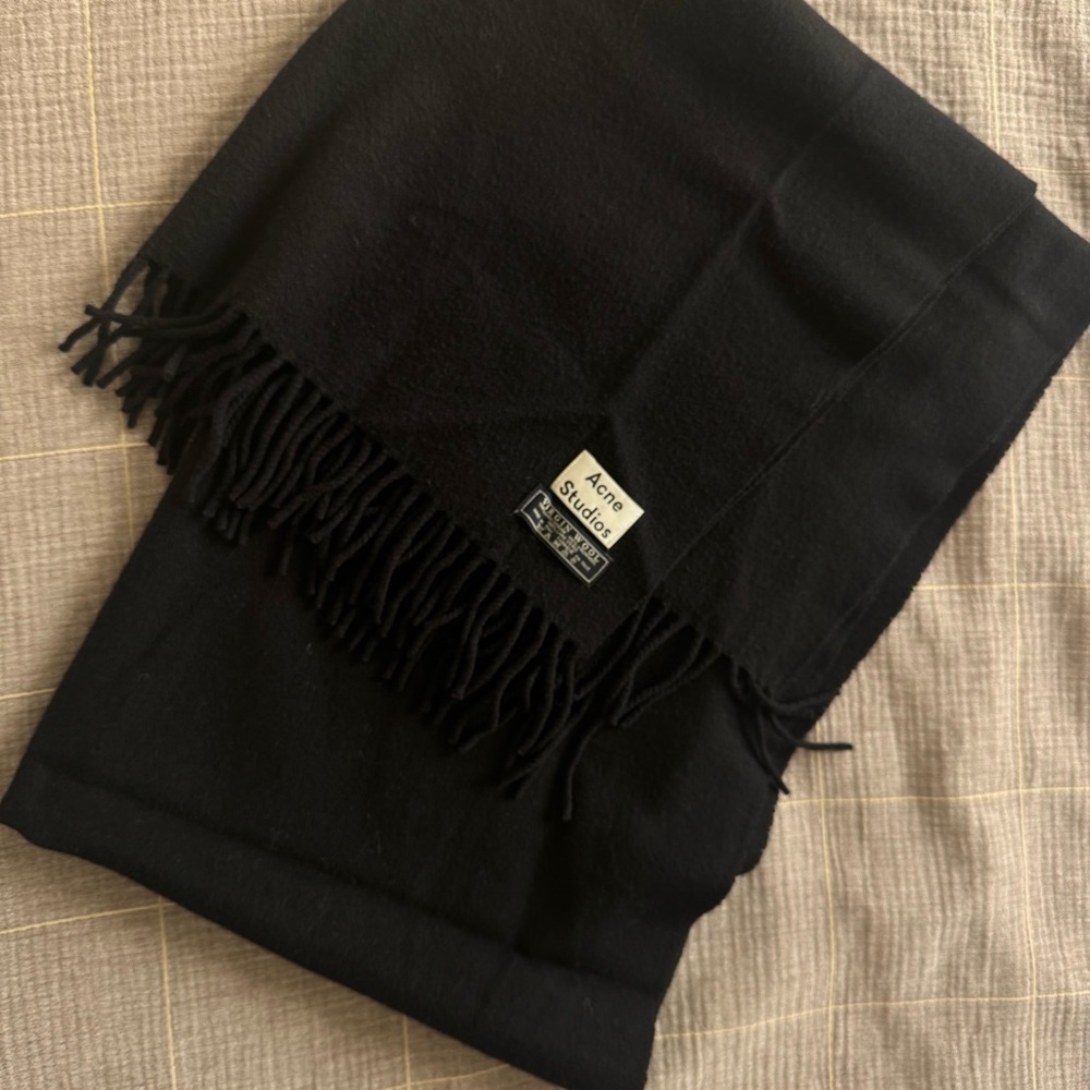 Acne Studios Classic Black Wool Scarf